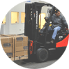 forklift with boxes