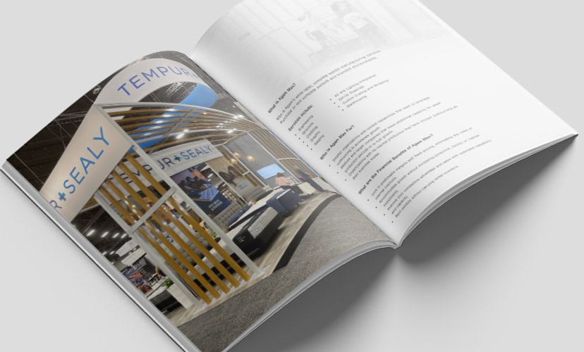 Trade Shows & Events Exhibits Brochures. Agam Max Brochure, White Lable, Total Solution