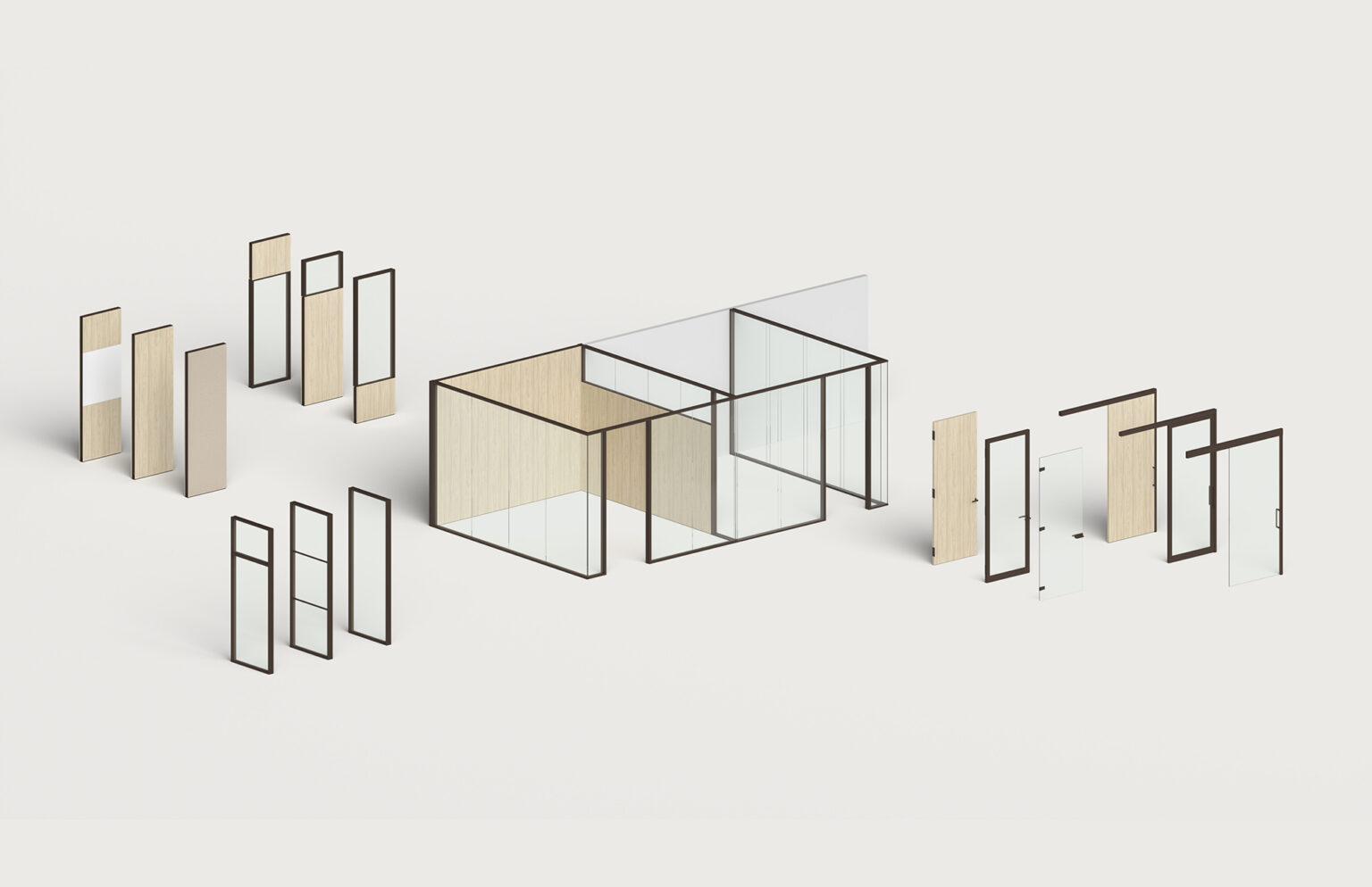 Demountable Architectural Wall System, Aris, demountable wall system, architectural wall system, modular wall system, modular office walls, glass office walls, office partition walls, commercial interior walls, demountable office walls, privacy pods, flexible office walls, reconfigurable wall systems, Aris wall system, Agam Aris